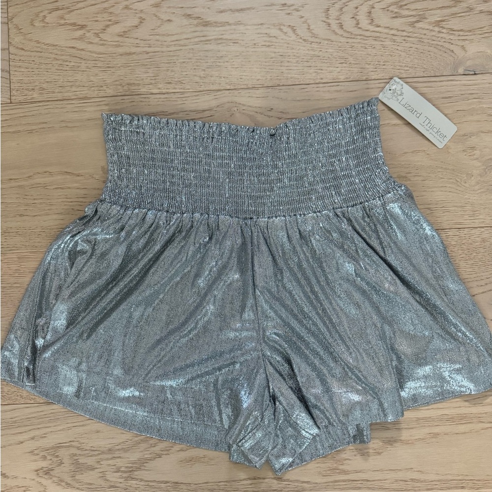 Lizard Thicket Metallic High Waist Shorts
